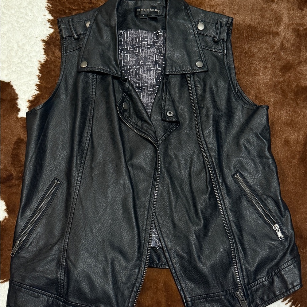 Bagatelle Black Leather Vest